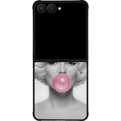 Coque Samsung Galaxy Z Flip7 - Silicone rigide noir Marilyn Bubble