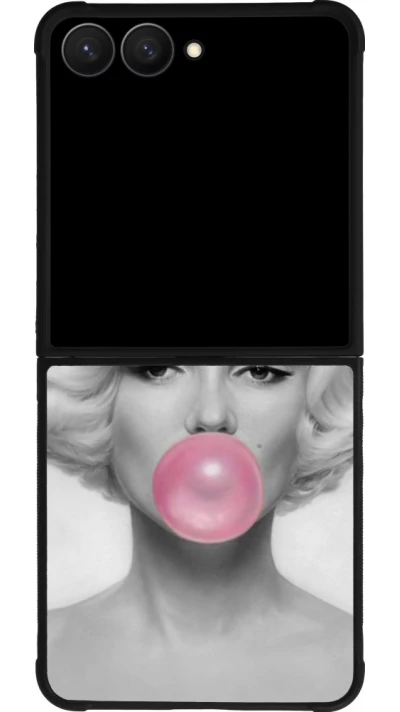 Samsung Galaxy Z Flip7 Case Hülle - Silikon schwarz Marilyn Bubble