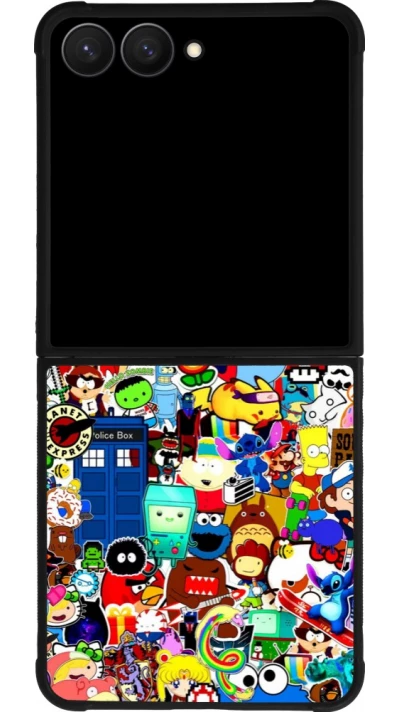 Samsung Galaxy Z Flip7 Case Hülle - Silikon schwarz Mixed cartoons