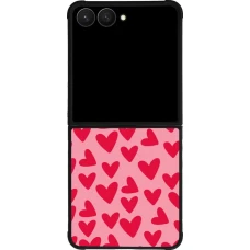 Coque Samsung Galaxy Z Flip7 - Silicone rigide noir Mom 2024 petits coeurs
