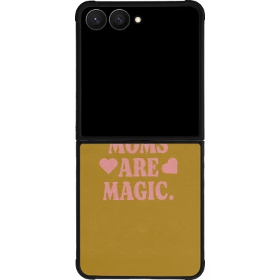 Coque Samsung Galaxy Z Flip7 - Silicone rigide noir Mom 2026 Are Magic