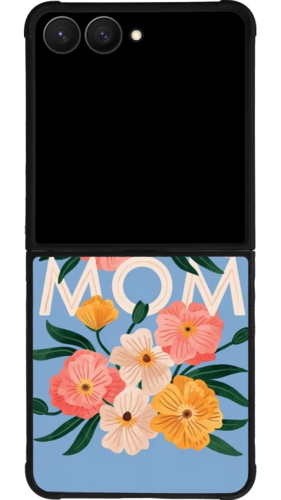 Samsung Galaxy Z Flip7 Case Hülle - Silikon schwarz Mom 2026 Flowers