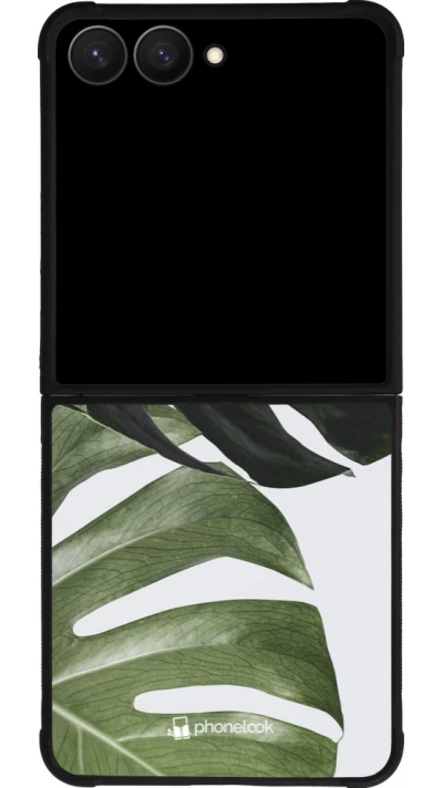 Samsung Galaxy Z Flip7 Case Hülle - Silikon schwarz Monstera Plant