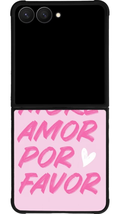Samsung Galaxy Z Flip7 Case Hülle - Silikon schwarz More amor porfavor