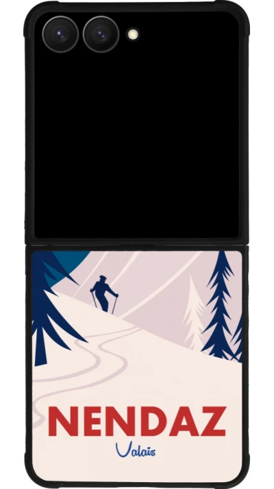 Samsung Galaxy Z Flip7 Case Hülle - Silikon schwarz Nendaz Cabane Ski