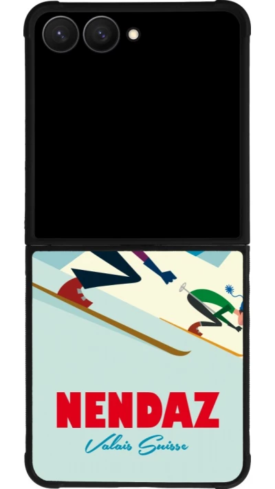 Samsung Galaxy Z Flip7 Case Hülle - Silikon schwarz Nendaz Ski Downhill