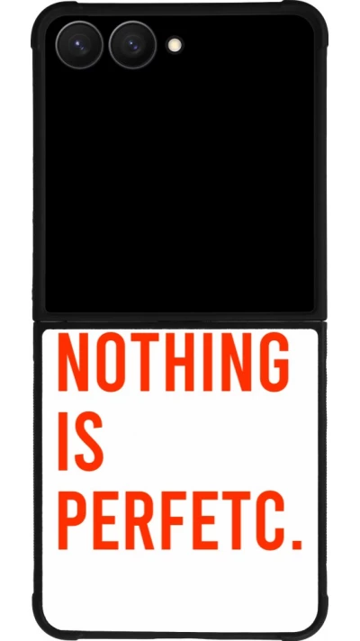 Samsung Galaxy Z Flip7 Case Hülle - Silikon schwarz Nothing is Perfetc