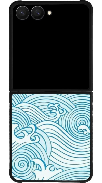 Samsung Galaxy Z Flip7 Case Hülle - Silikon schwarz Ocean Waves
