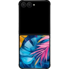 Coque Samsung Galaxy Z Flip7 - Silicone rigide noir Palms Blue