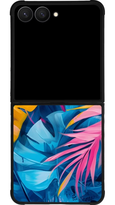 Samsung Galaxy Z Flip7 Case Hülle - Silikon schwarz Palms Blue