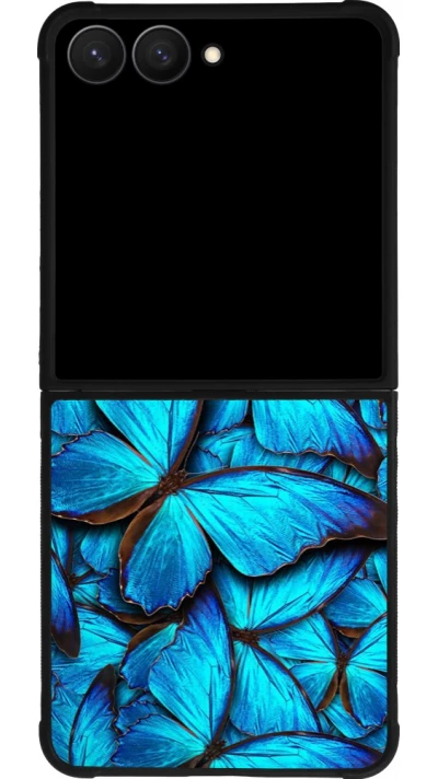 Samsung Galaxy Z Flip7 Case Hülle - Silikon schwarz Papillon bleu