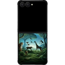 Samsung Galaxy Z Flip7 Case Hülle - Silikon schwarz Paradies der exotischen Tiere