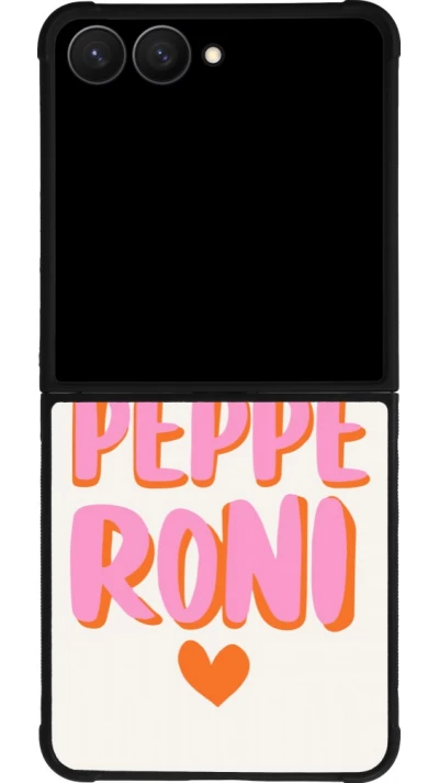 Samsung Galaxy Z Flip7 Case Hülle - Silikon schwarz Pizza pepperoni 2026