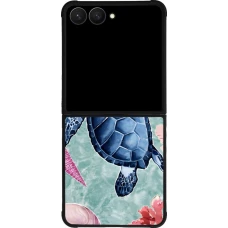 Samsung Galaxy Z Flip7 Case Hülle - Silikon schwarz Preppy Turtle