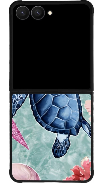 Samsung Galaxy Z Flip7 Case Hülle - Silikon schwarz Preppy Turtle
