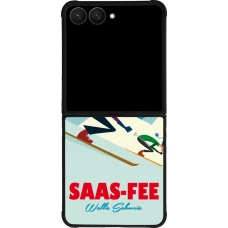 Coque Samsung Galaxy Z Flip7 - Silicone rigide noir Saas-Fee Ski Downhill