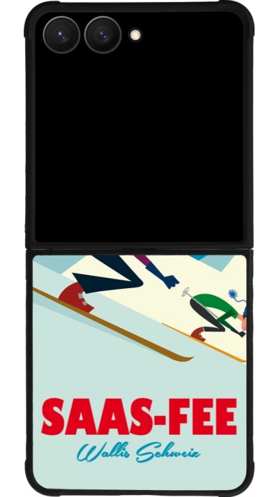 Samsung Galaxy Z Flip7 Case Hülle - Silikon schwarz Saas-Fee Ski Downhill