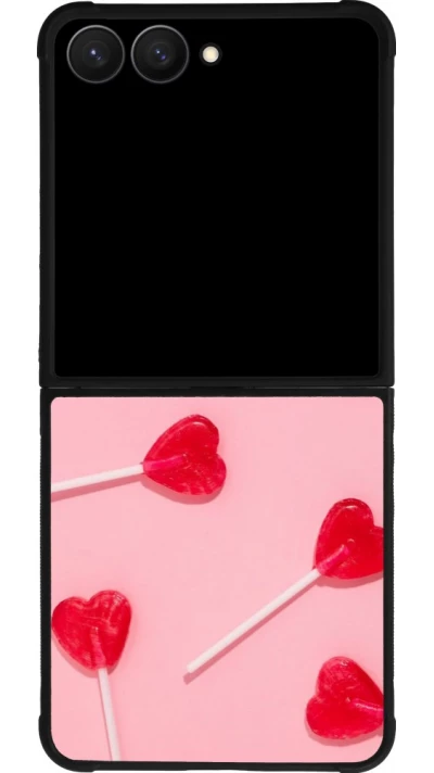 Samsung Galaxy Z Flip7 Case Hülle - Silikon schwarz Saint Valentines Day 26 Lollipop