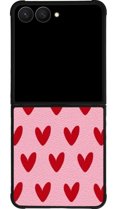 Samsung Galaxy Z Flip7 Case Hülle - Silikon schwarz Saint Valentines Day 26 Pattern heart