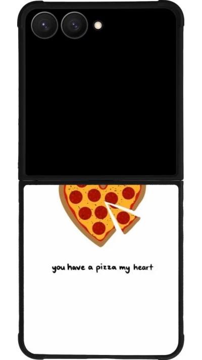 Samsung Galaxy Z Flip7 Case Hülle - Silikon schwarz Saint Valentines Day 26 You have my pizza heart