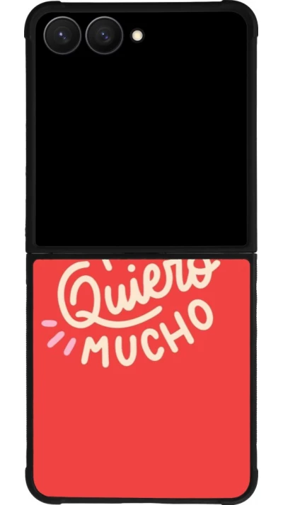 Samsung Galaxy Z Flip7 Case Hülle - Silikon schwarz Saint Valentines Day 26 Te quiero mucho