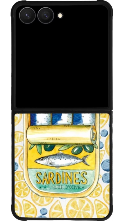 Samsung Galaxy Z Flip7 Case Hülle - Silikon schwarz Sardines in oil 2026