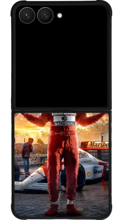 Samsung Galaxy Z Flip7 Case Hülle - Silikon schwarz Senna The King of Rain