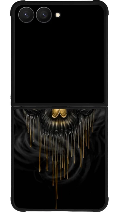 Samsung Galaxy Z Flip7 Case Hülle - Silikon schwarz Skull 02