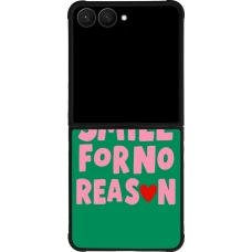 Coque Samsung Galaxy Z Flip7 - Silicone rigide noir Smile for no reason 2026