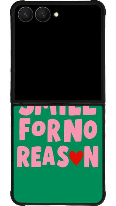 Samsung Galaxy Z Flip7 Case Hülle - Silikon schwarz Smile for no reason 2026