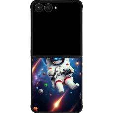 Samsung Galaxy Z Flip7 Case Hülle - Silikon schwarz VR SpaceCat Odyssee