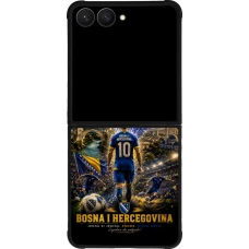 Coque Samsung Galaxy Z Flip7 - Silicone rigide noir Football Bosnie-Herzégovine splash 2026