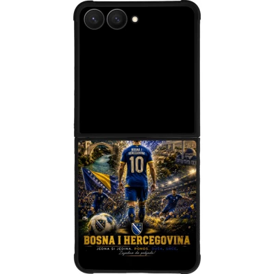 Coque Samsung Galaxy Z Flip7 - Silicone rigide noir Football Bosnie-Herzégovine splash 2026