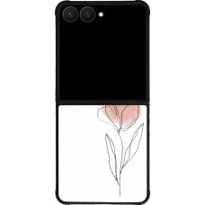 Samsung Galaxy Z Flip7 Case Hülle - Silikon schwarz Spring 23 minimalist flower