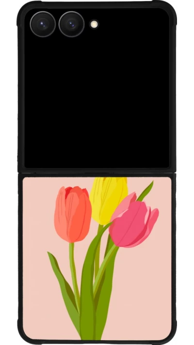 Samsung Galaxy Z Flip7 Case Hülle - Silikon schwarz Spring 23 tulip trio