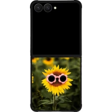 Coque Samsung Galaxy Z Flip7 - Silicone rigide noir Sunflower with glasses Spring 2026