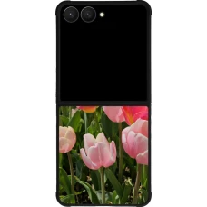 Coque Samsung Galaxy Z Flip7 - Silicone rigide noir Tulips Spring 2026