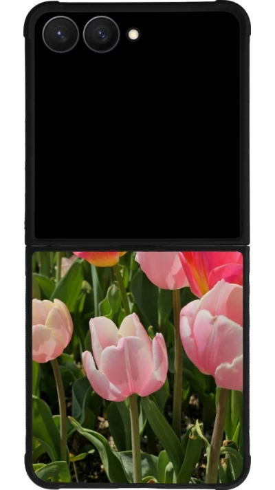 Samsung Galaxy Z Flip7 Case Hülle - Silikon schwarz Tulips Spring 2026