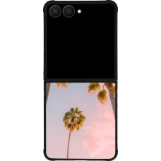 Samsung Galaxy Z Flip7 Case Hülle - Silikon schwarz Summer 2025 Palmiers