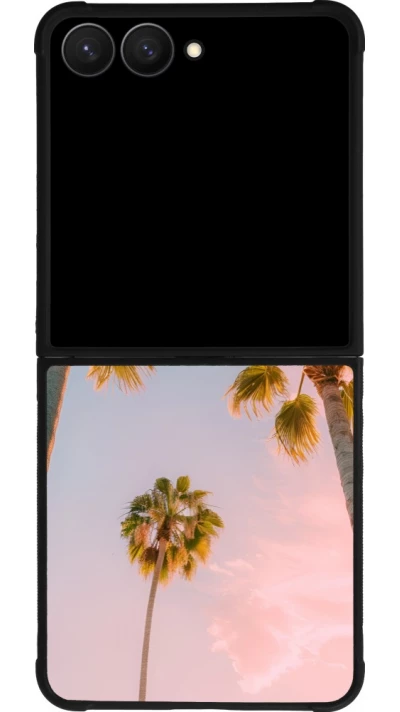 Samsung Galaxy Z Flip7 Case Hülle - Silikon schwarz Summer 2025 Palmiers