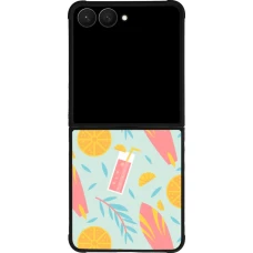 Coque Samsung Galaxy Z Flip7 - Silicone rigide noir Summer 2025 Pattern citron