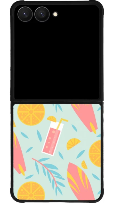 Samsung Galaxy Z Flip7 Case Hülle - Silikon schwarz Summer 2025 Pattern citron