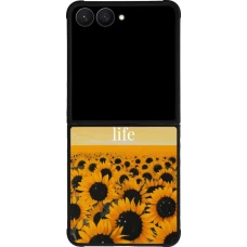 Coque Samsung Galaxy Z Flip7 - Silicone rigide noir Summer 2026 Enjoy your life