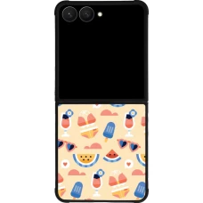Coque Samsung Galaxy Z Flip7 - Silicone rigide noir Pattern Summer 2026
