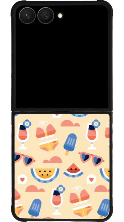 Samsung Galaxy Z Flip7 Case Hülle - Silikon schwarz Pattern Summer 2026