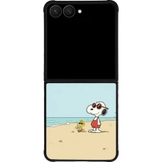 Samsung Galaxy Z Flip7 Case Hülle - Silikon schwarz Snoopy on the beach Summer 2026