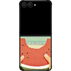 Samsung Galaxy Z Flip7 Case Hülle - Silikon schwarz Views through a watermelon Summer 2026