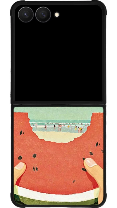 Samsung Galaxy Z Flip7 Case Hülle - Silikon schwarz Views through a watermelon Summer 2026