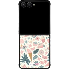 Samsung Galaxy Z Flip7 Case Hülle - Silikon schwarz Sommer Pink Muster