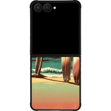 Samsung Galaxy Z Flip7 Case Hülle - Silikon schwarz Surf Paradise